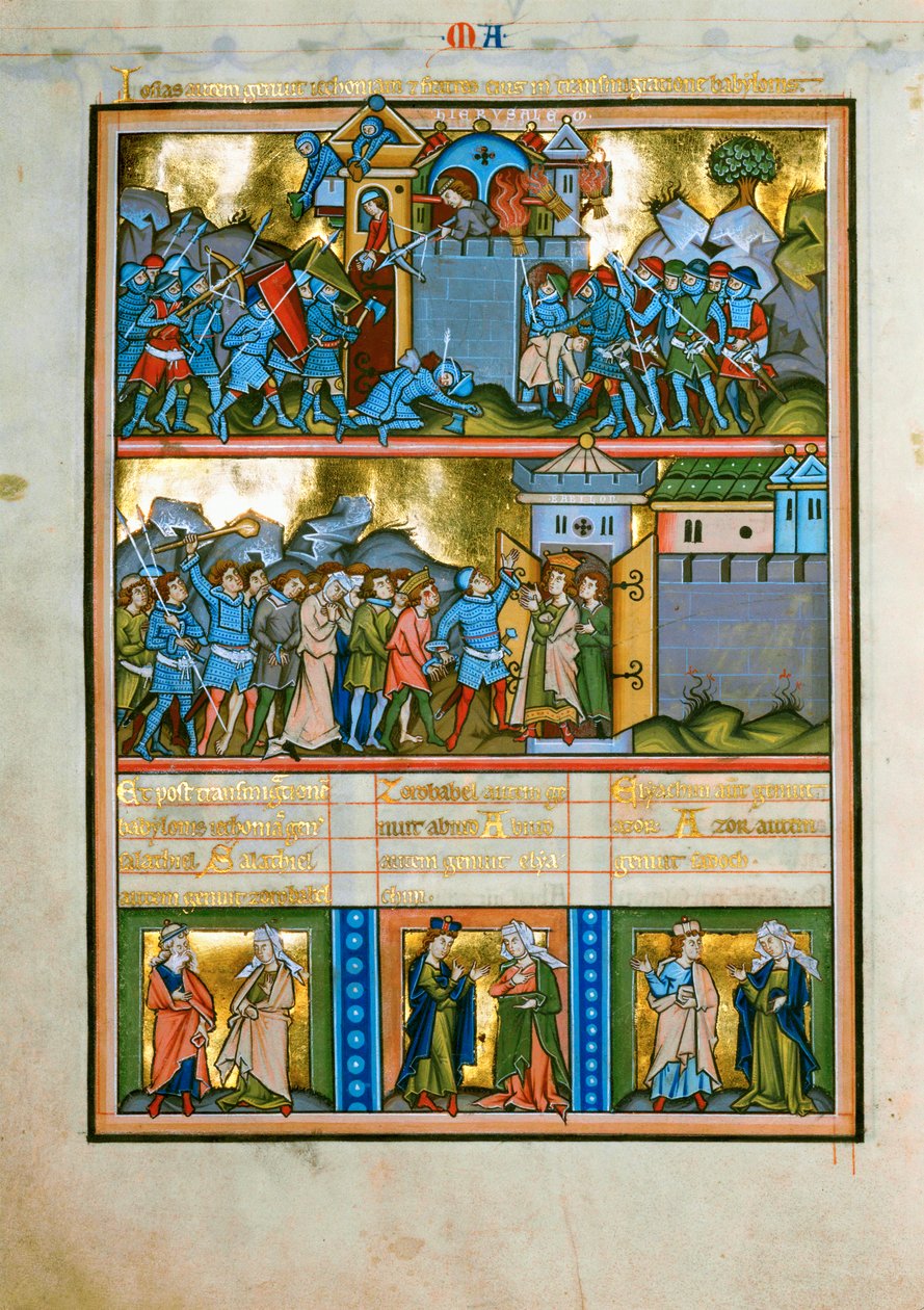 5 illuminazioni con testo su una pagina (illuminazione) da Unknown artist