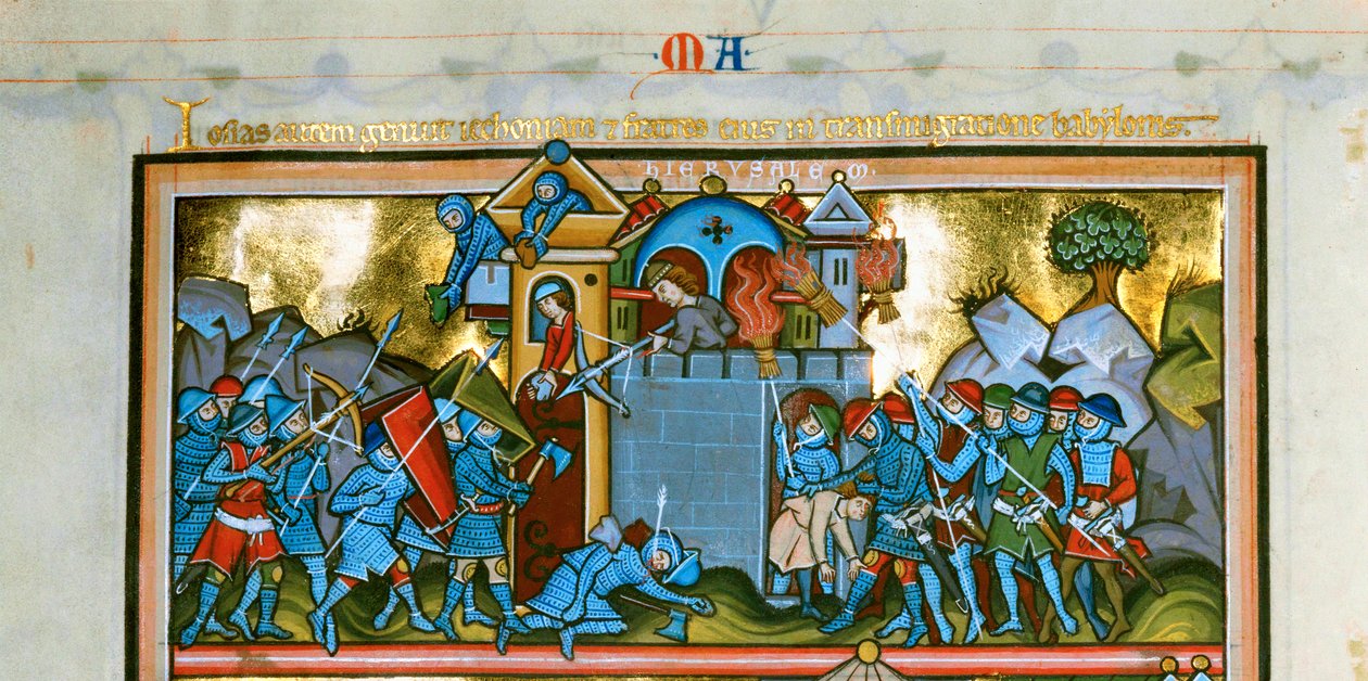 5 illuminazioni con testo su una pagina, dettaglio (illuminazione) da Unknown artist