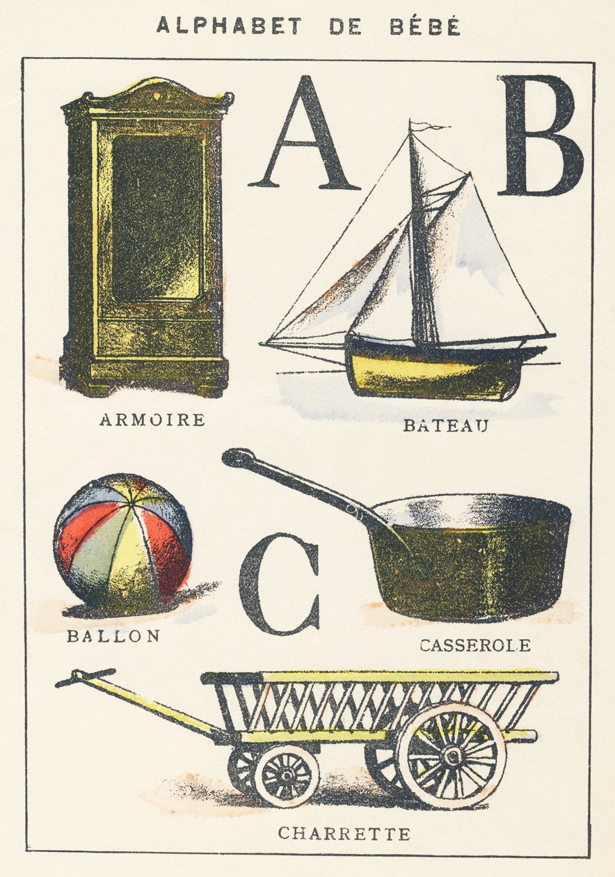 A B C: armadio, barca, pallone, pentola, carro da Unknown artist