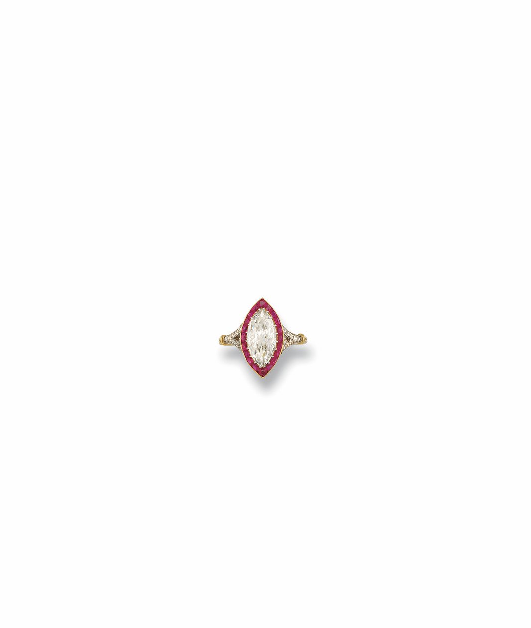 Un anello Belle Epoque con diamanti e rubini, c.1893 da Unknown artist