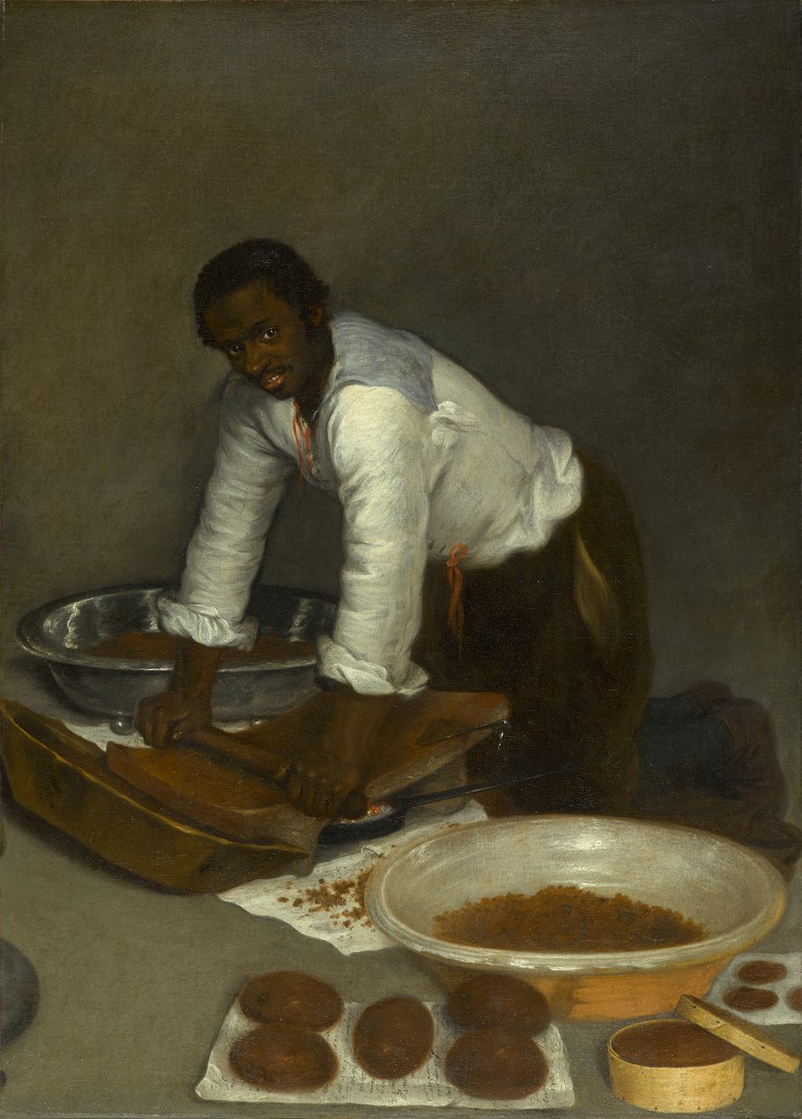 Un uomo che gratta il cioccolato, circa 1680-1780 da Unknown artist
