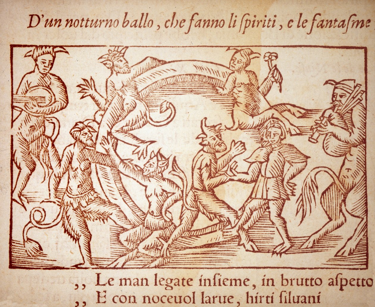 Un Sabba, incisione di Olaus Magnus (1490-1557), religioso e geografo svedese, - in "Historia de Gentis Septentrionalibus" da Unknown artist