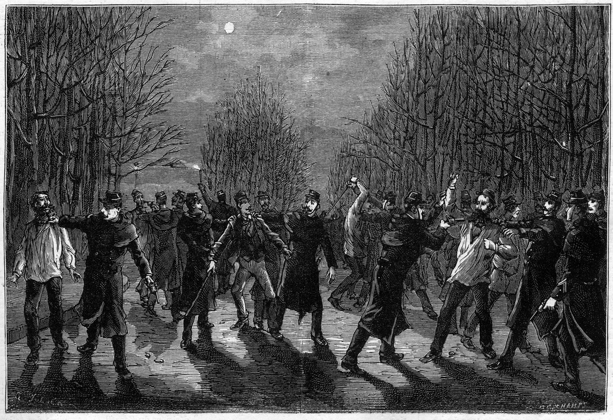 Un pestaggio ai criminali nel Bois de Boulogne a Parigi nel 1883 da Unknown artist