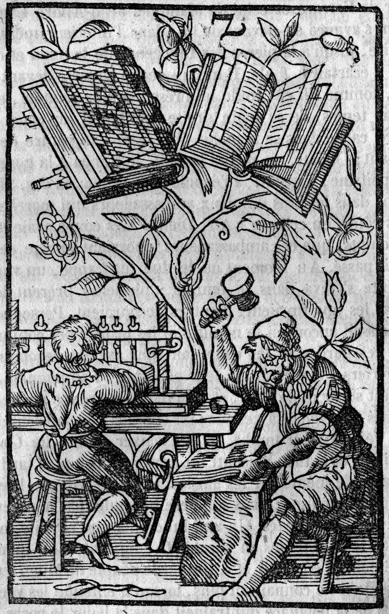 Un laboratorio di rilegatura nel Medioevo da Unknown artist