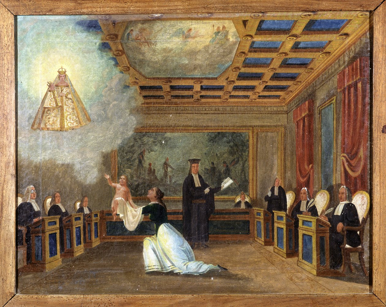 Un bambino portato davanti a un tribunale - ex voto di Notre Dame de Laghet da Unknown artist