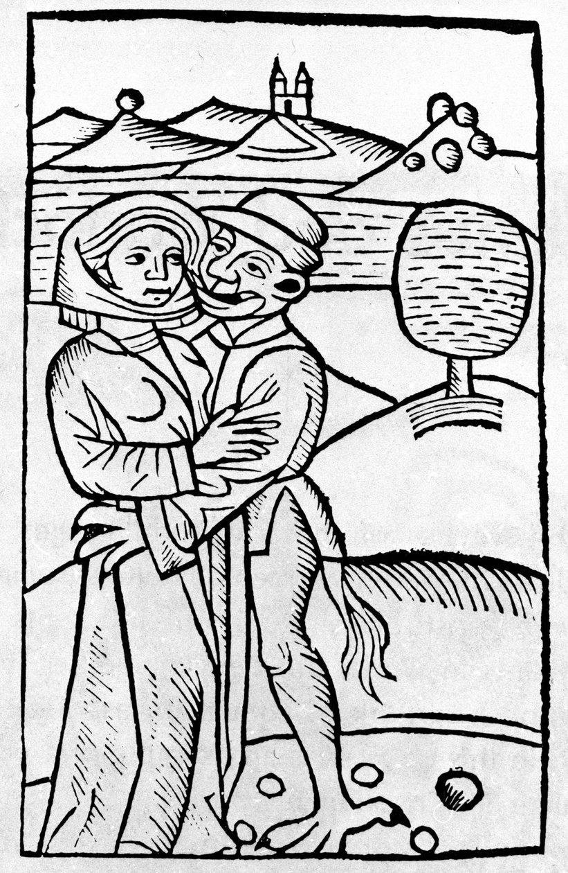 Un demone bacia una strega da Unknown artist