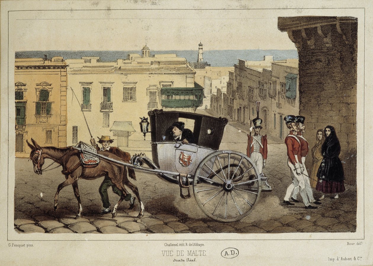 Un intoppo nelle strade di Malta - incisione da Unknown artist