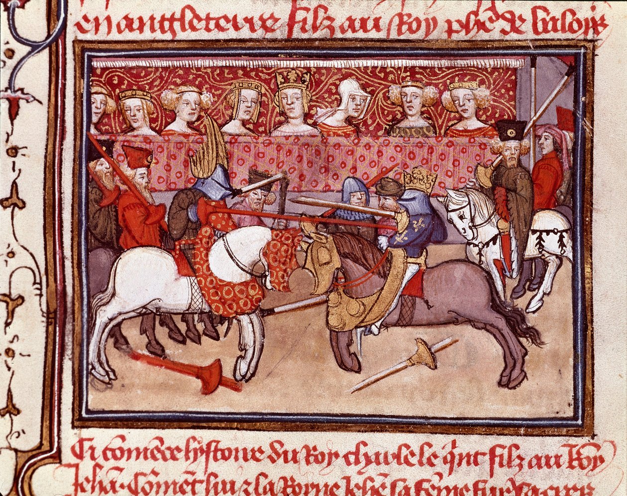 Un torneo di cavalieri al tempo del Re di Francia Carlo V (1338-1380) Miniatura tratta da 