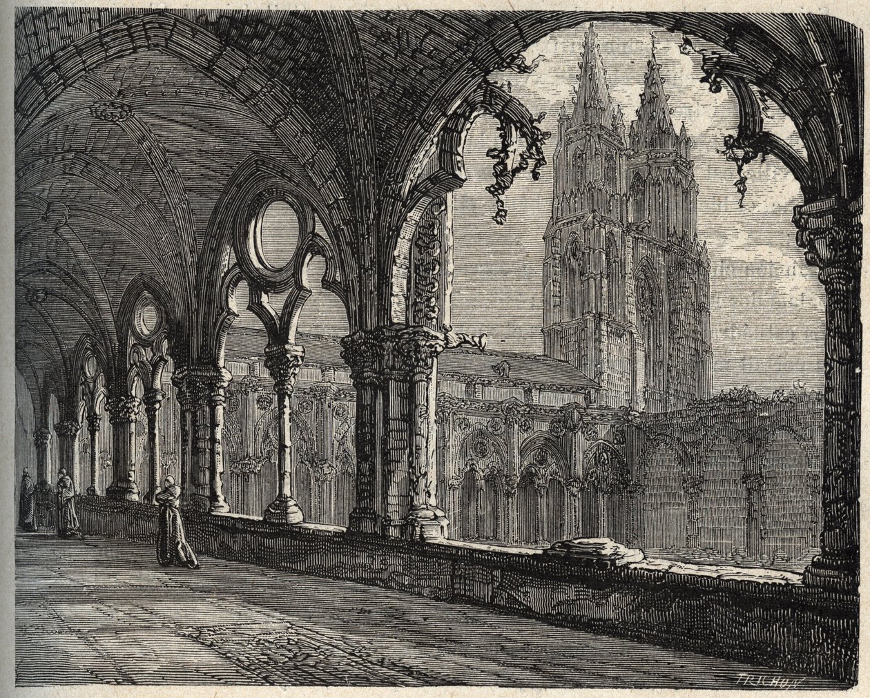 Abbazia Saint-Jean-des-Vignes - Soissons - incisione in 