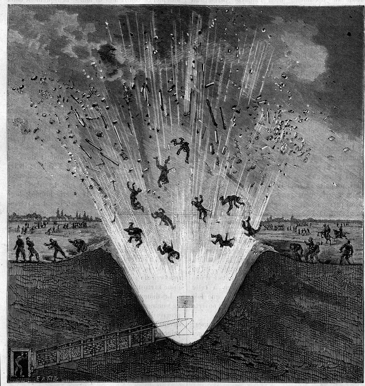 Esplosione accidentale di una mina da guerra, Arras (Pas de Calais, 62), 6 ottobre da Unknown artist