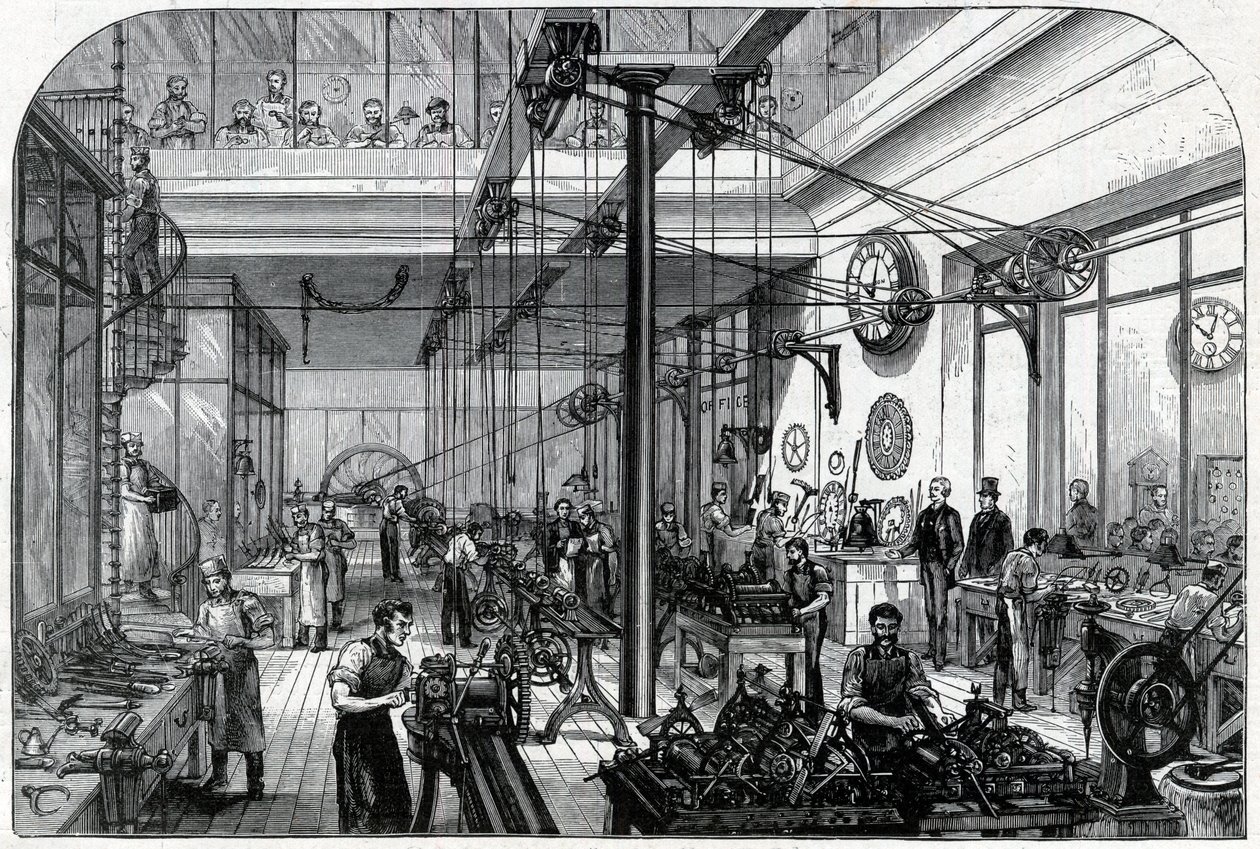 Pubblicità per gli orologi complicati di forza speciale di Benson - Laboratori di orologi a Ludgate Hill di J.W. Benson di Londra. 1898 da Unknown artist