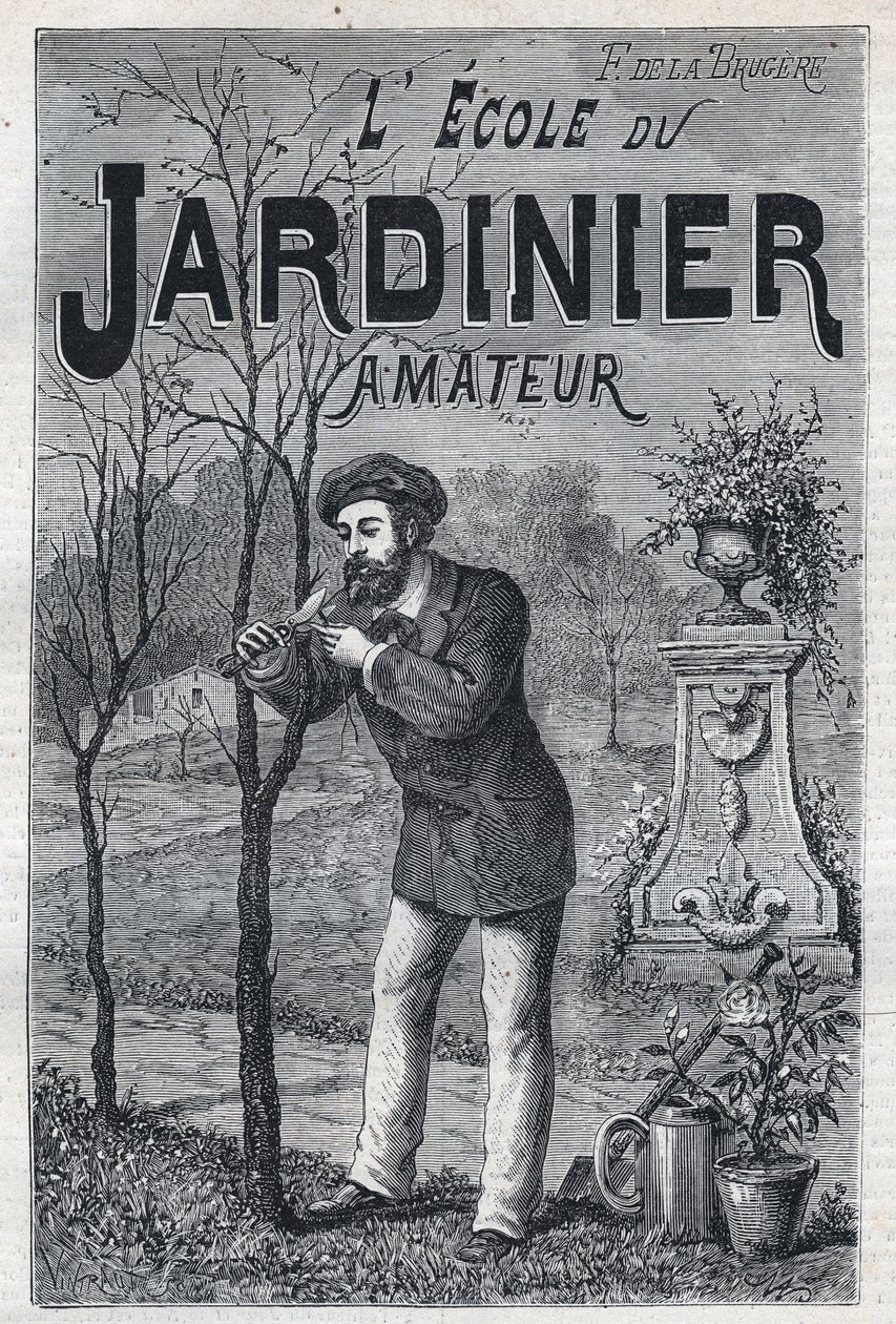 Pubblicità per il libro: "La scuola del giardiniere dilettante" di F. de la Brugere da Unknown artist