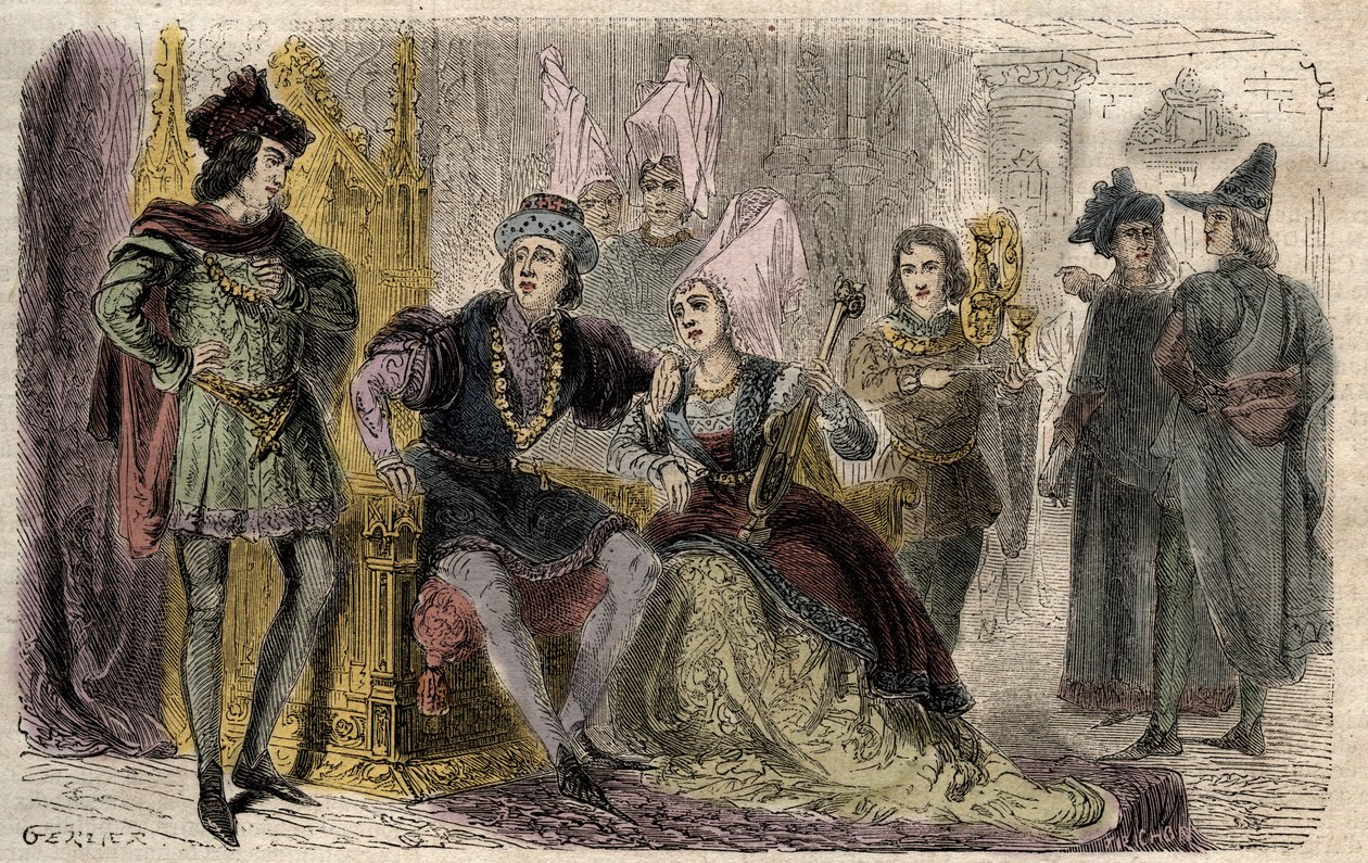Agnese Sorel (1422-1450) alla corte di Carlo VII - Agnese Sorel alla corte di Carlo VII - incisione in 