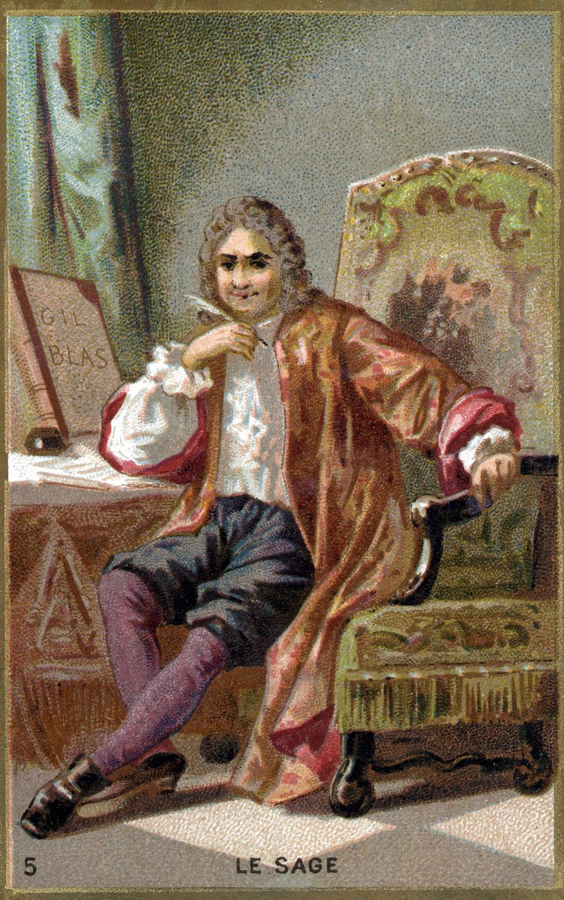 Alain René Lesage (Alain-René Le Sage) (1668-1747). Cromolitografia del XIX secolo da Unknown artist