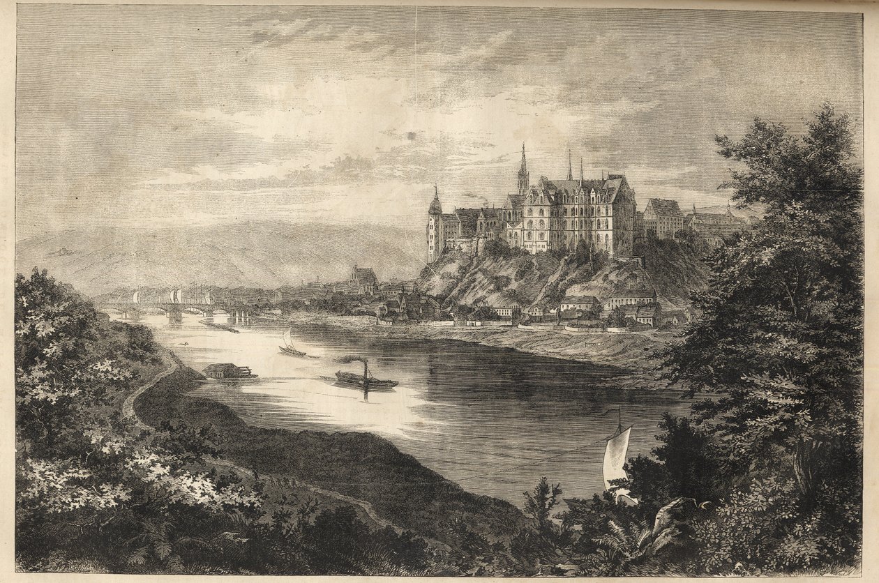 Castello di Albrechtsburg - Sassonia, Germania - Incisione (1866) da Unknown artist
