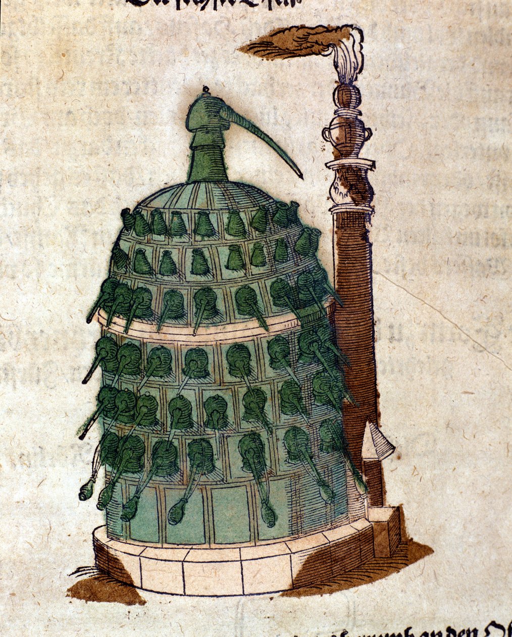 Alchimia: il forno Athanor, incisione da un libro di Pietro Andrea Mattioli (Matthiole) (1500-1577). Francoforte da Unknown artist