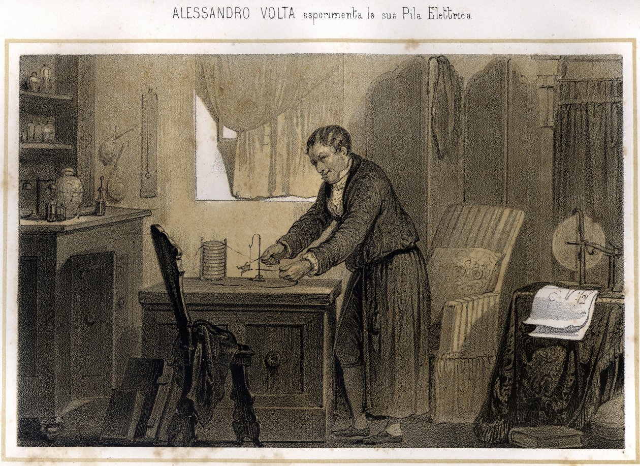 Alessandro Volta (1745 - 1827) e il suo esperimento sulla batteria elettrica - in "Storia d