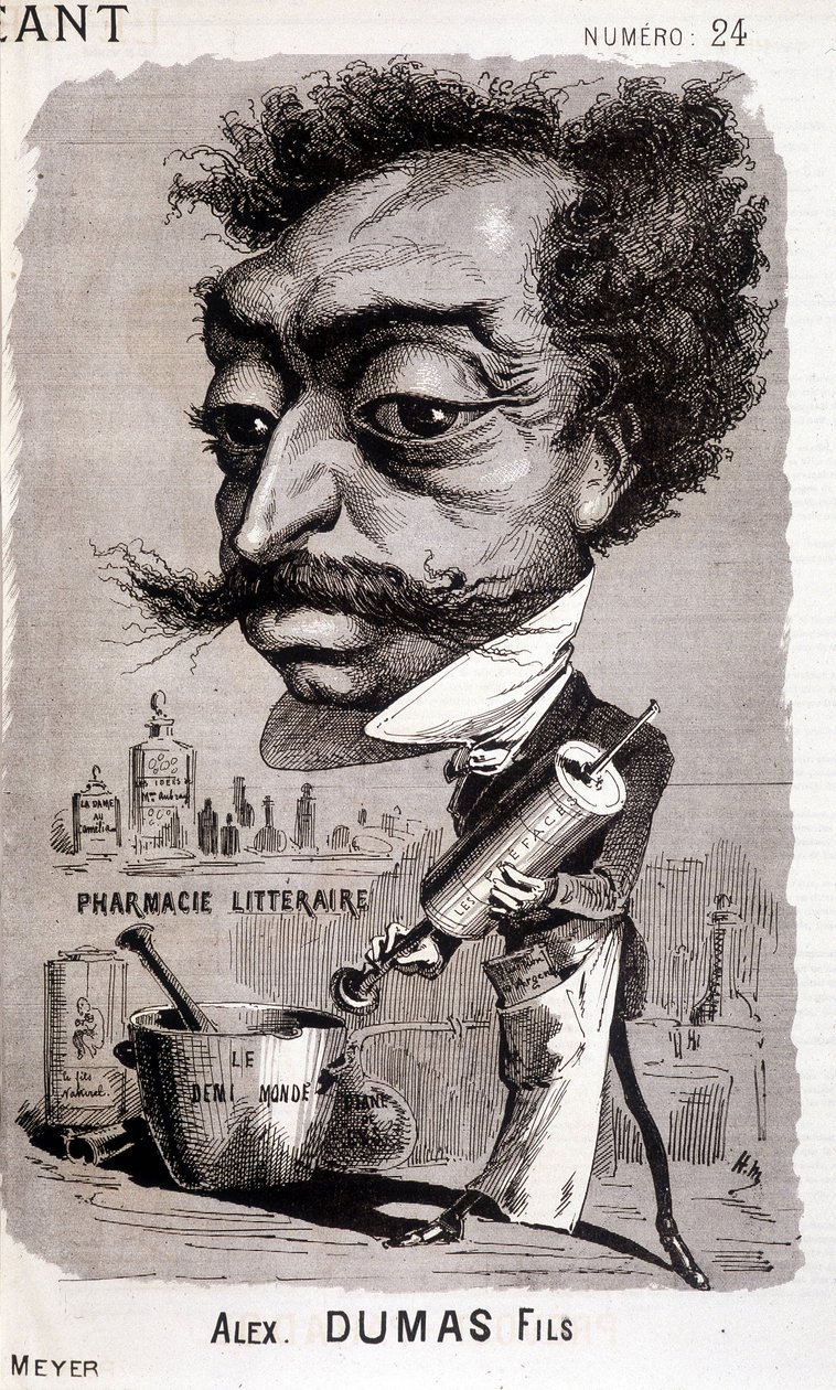 Alexandre Dumas Figlio e la sua "farmacia letteraria" - in "Il Gigante" del 02/08/1868 da Unknown artist