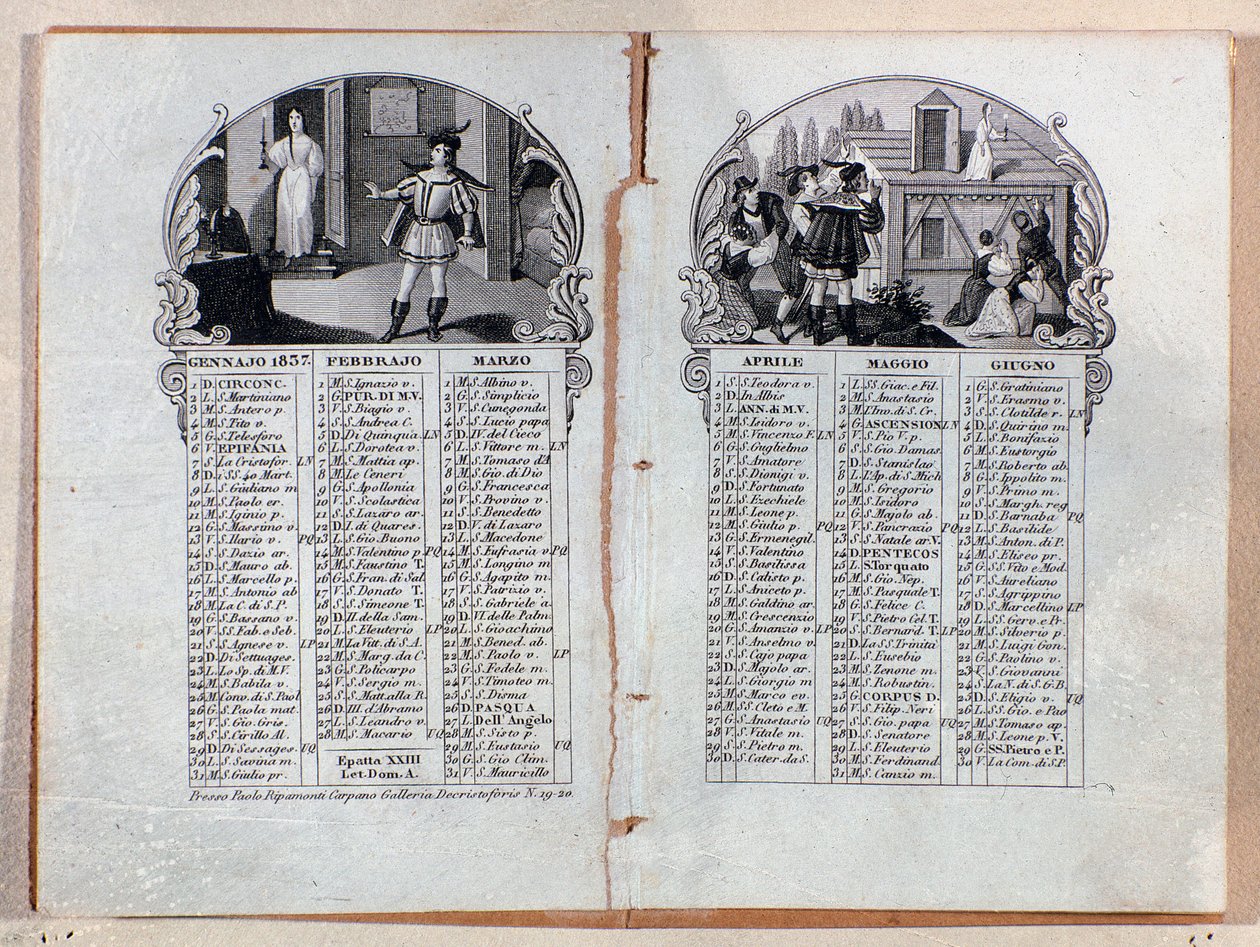 Calendario almanacco dell