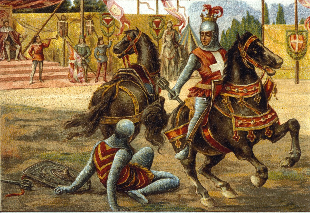 Amedeo VII di Savoia (1360 -1391) detto Il Conte Rosso durante un torneo. Amedeo VIII di Savoia (il tale Rosso). da Unknown artist