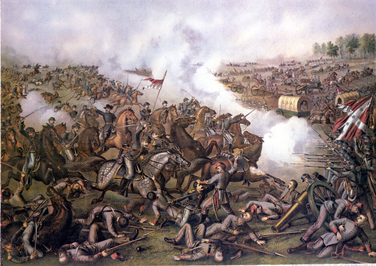 Guerra Civile Americana (1861 - 1865): Battaglia di Five Forks (Virginia) 1 aprile da Unknown artist