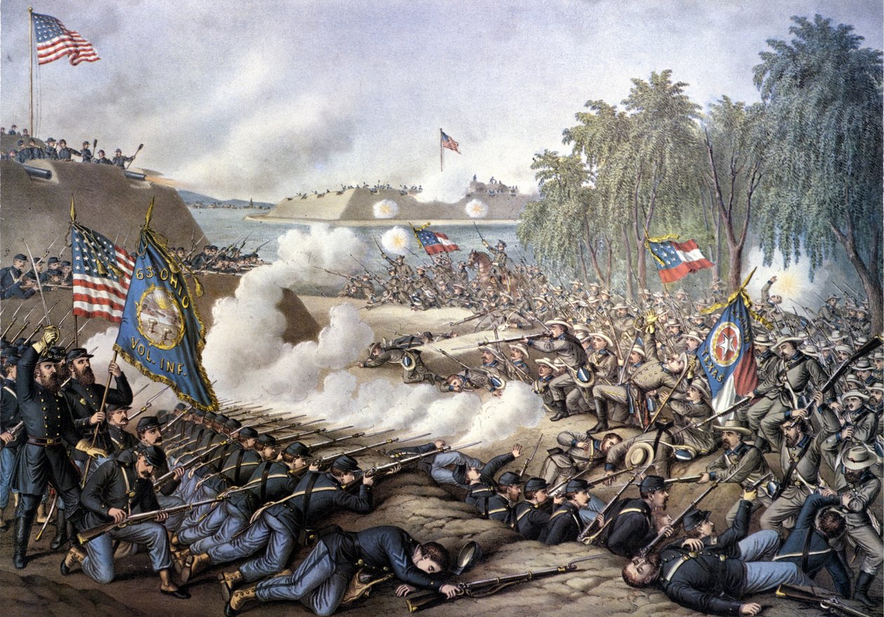 Guerra civile americana (1861 - 1865): Prima battaglia di Corinth (Mississippi) 29 aprile - 10 giugno da Unknown artist