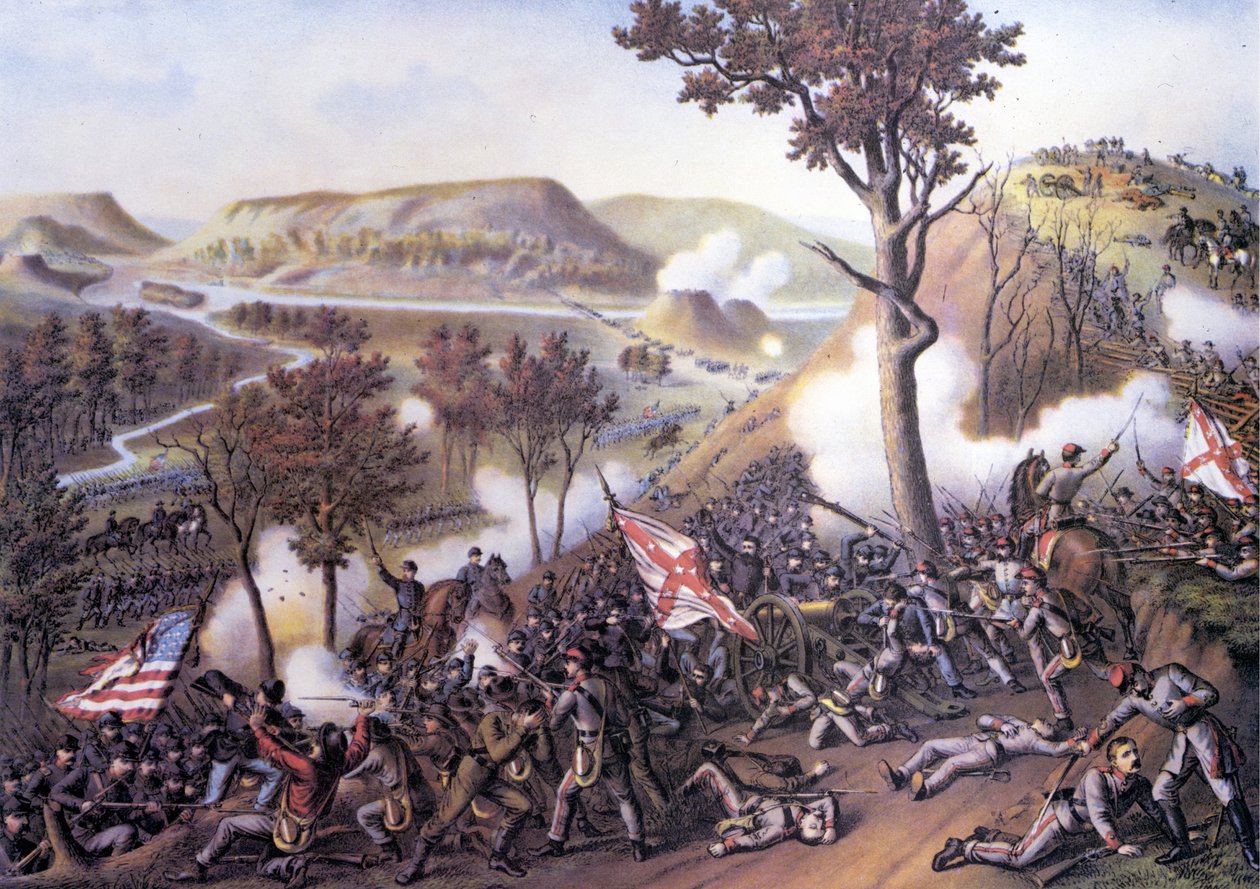 Guerra Civile Americana (1861 - 1865): Assedio di Missionary Ridge, 25 novembre da Unknown artist