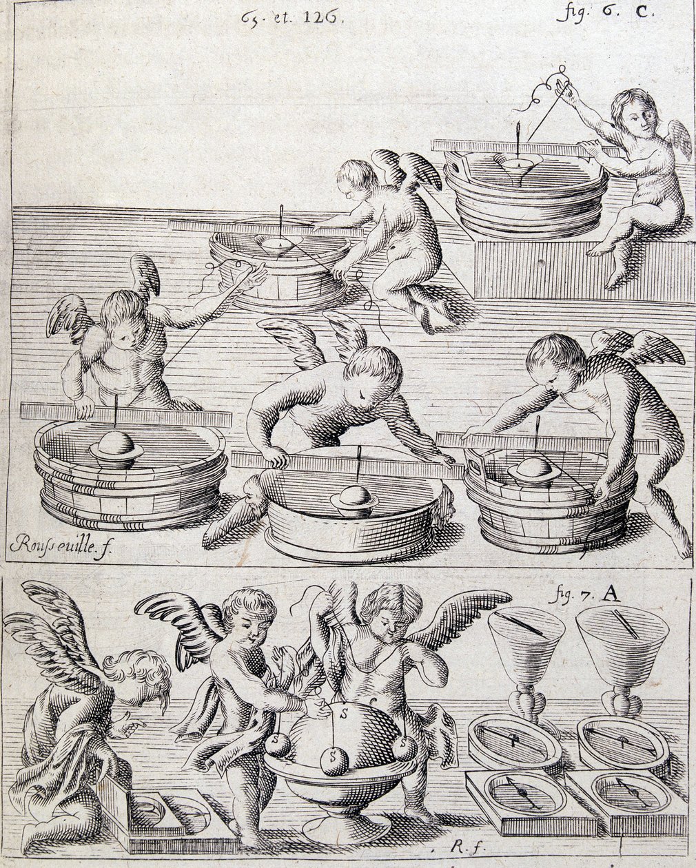 Angelots et comples - in "nova demonstratio immobiliitatis terrae petita ex virtute magnetica" di Iacobo Grandamico da Unknown artist