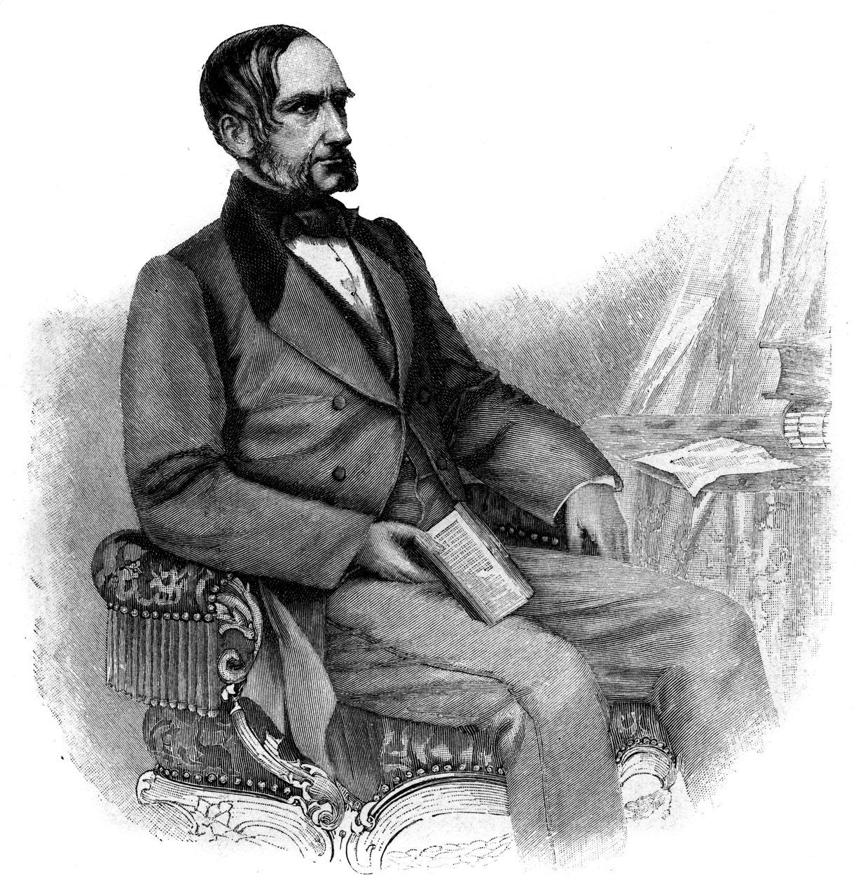 Anton von Schmerling, politico austriaco - incisione - Ritratto di Anton von Schmerling (1805-1893), avvocato e politico austriaco da Unknown artist