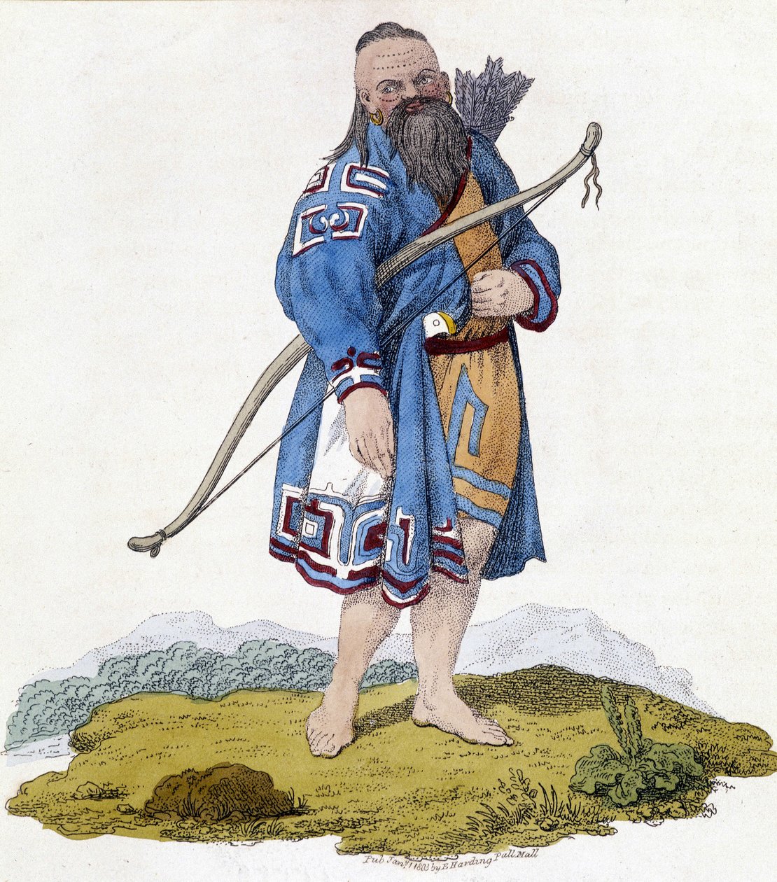 Arciere di una popolazione russa. Illustrazione del 1803 da Unknown artist