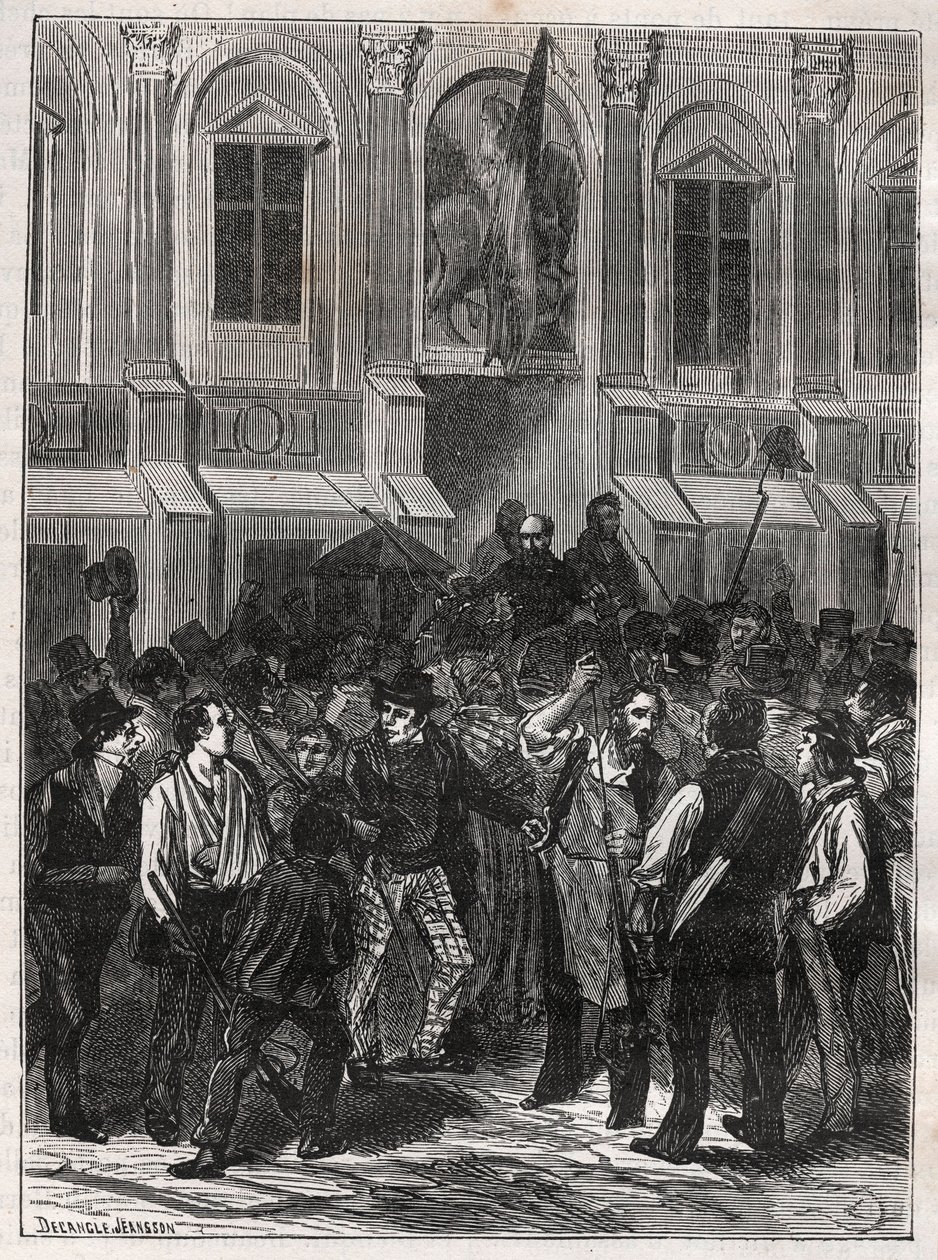 Armand Barbès, rivoluzionario francese (1809-1870) prima del suo arresto il 12 maggio 1839 - Incisione del 1882 in “Histoire de dix ans: 1830-1840” di Louis-Blanc (1811-1882) da Unknown artist