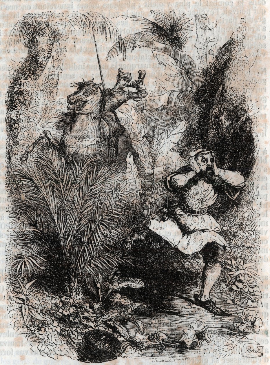 Astolfo fa fuggire Caligorante - incisione del 1851 da 