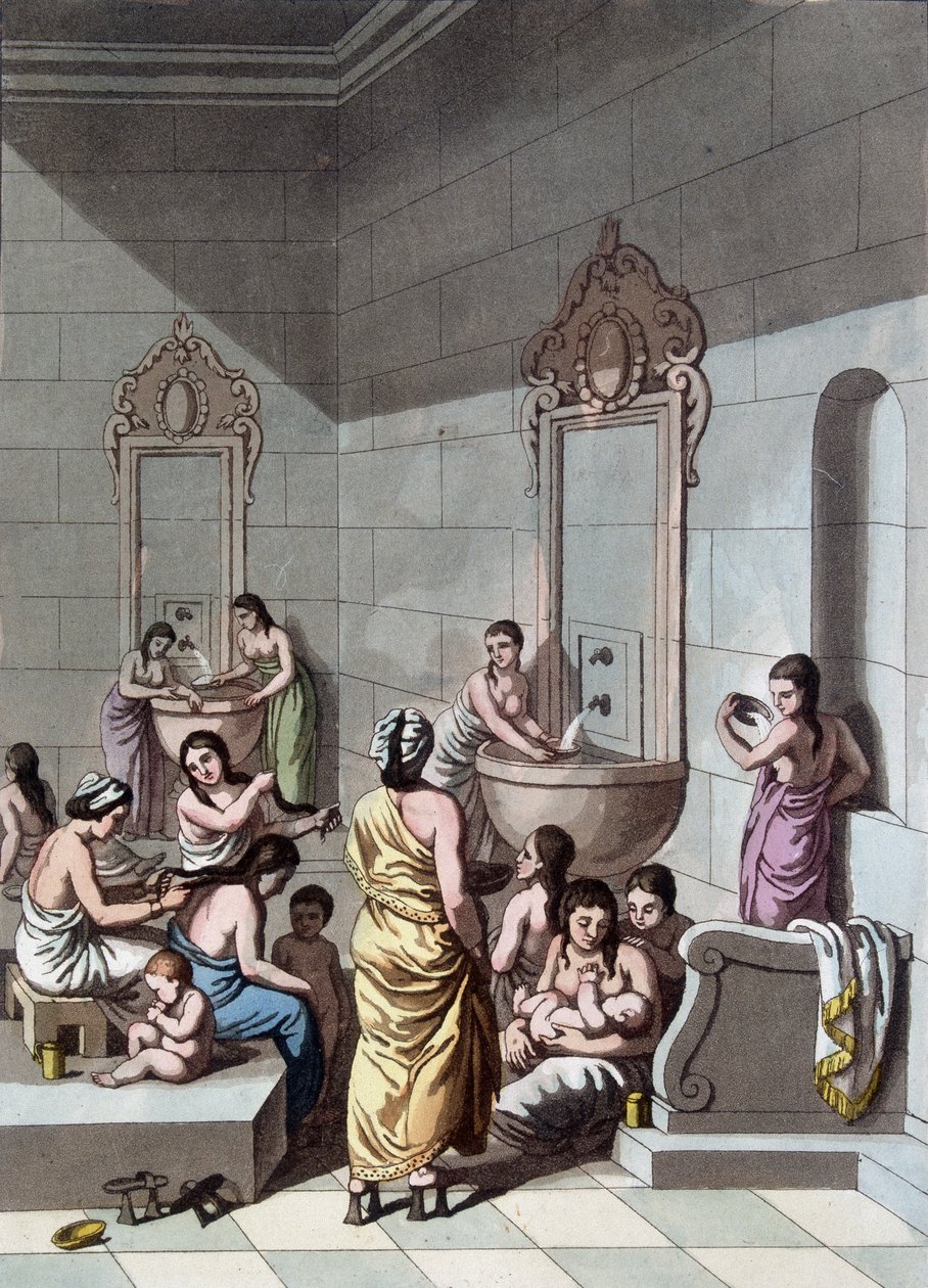 Bagni pubblici in Palestina - in "Il costume antico e moderno" di Ferrario, ed. Milano da Unknown artist