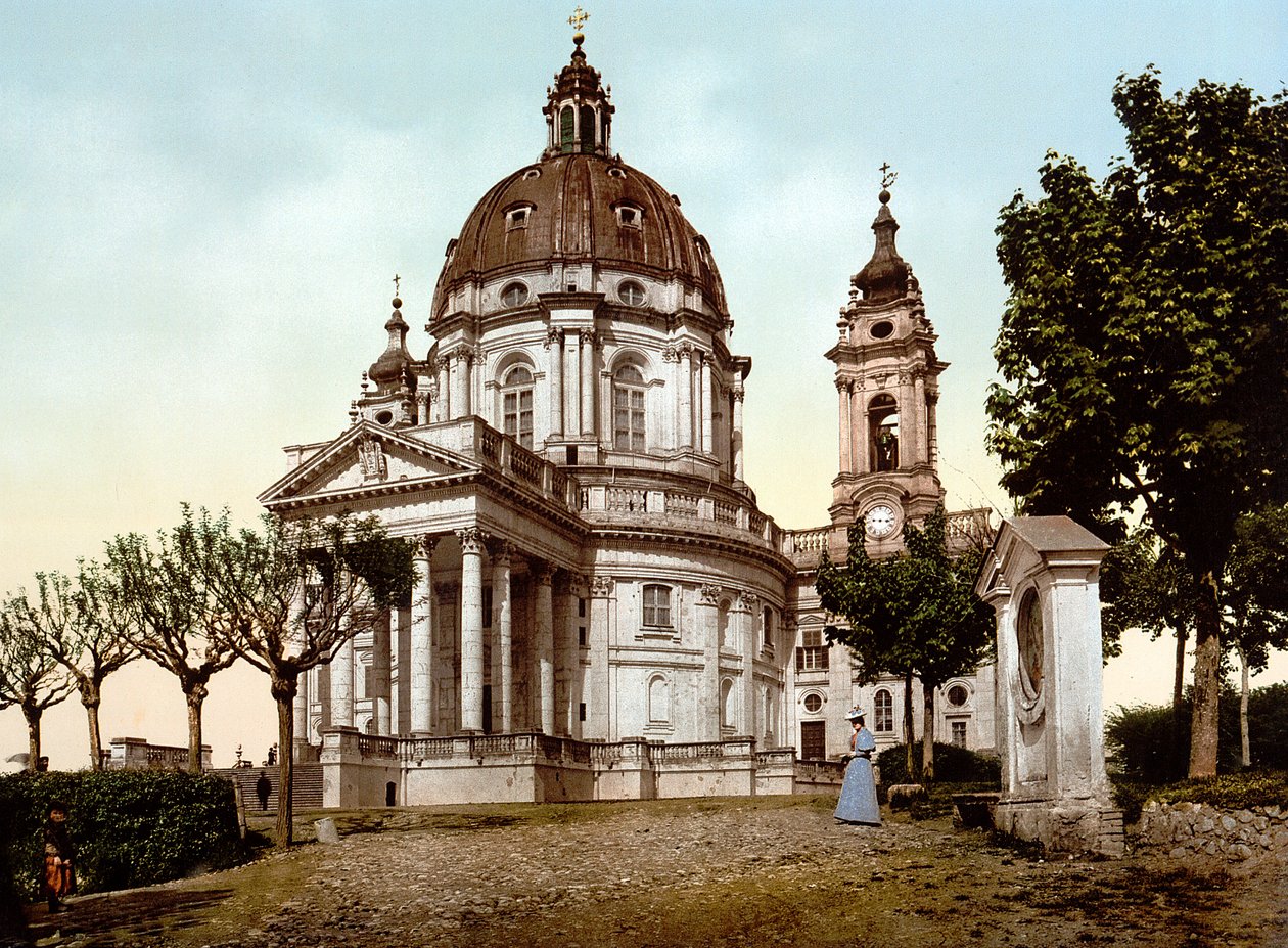 Basilica della Superga a Torino in Italia nel 1890 da Unknown artist