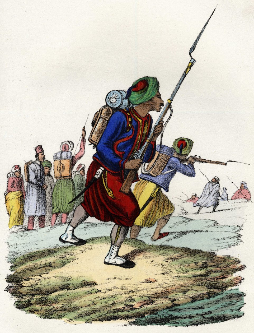 Bataillon der Zouaven der französischen Armee Afrikas, bestehend aus Einheimischen und 1830 von General Clausel für die Expedition des Atlas nach Algerien gegründet. In „Storia d