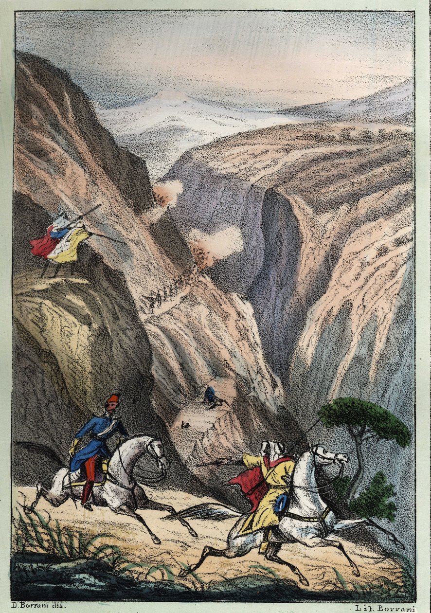 Battaglia alla Teniah di Mouzaïa, al Passo del Monte Atlante tra truppe francesi e resistenza araba da Unknown artist