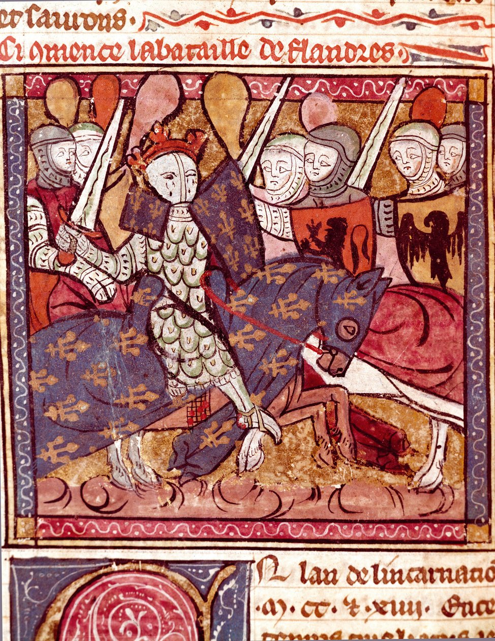 Battaglia delle Fiandre Miniatura da "Grandes Chroniques de France" 1375-1379 Biblioteca Municipale, Castres da Unknown artist
