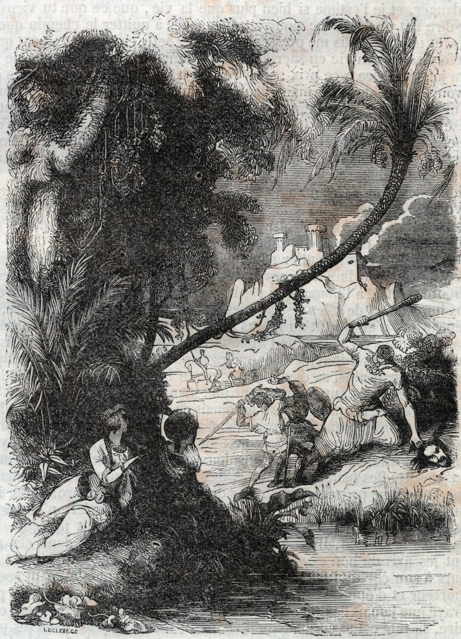Battaglia di Griffone e Aquilante contro Orrile - incisione del 1851 da 