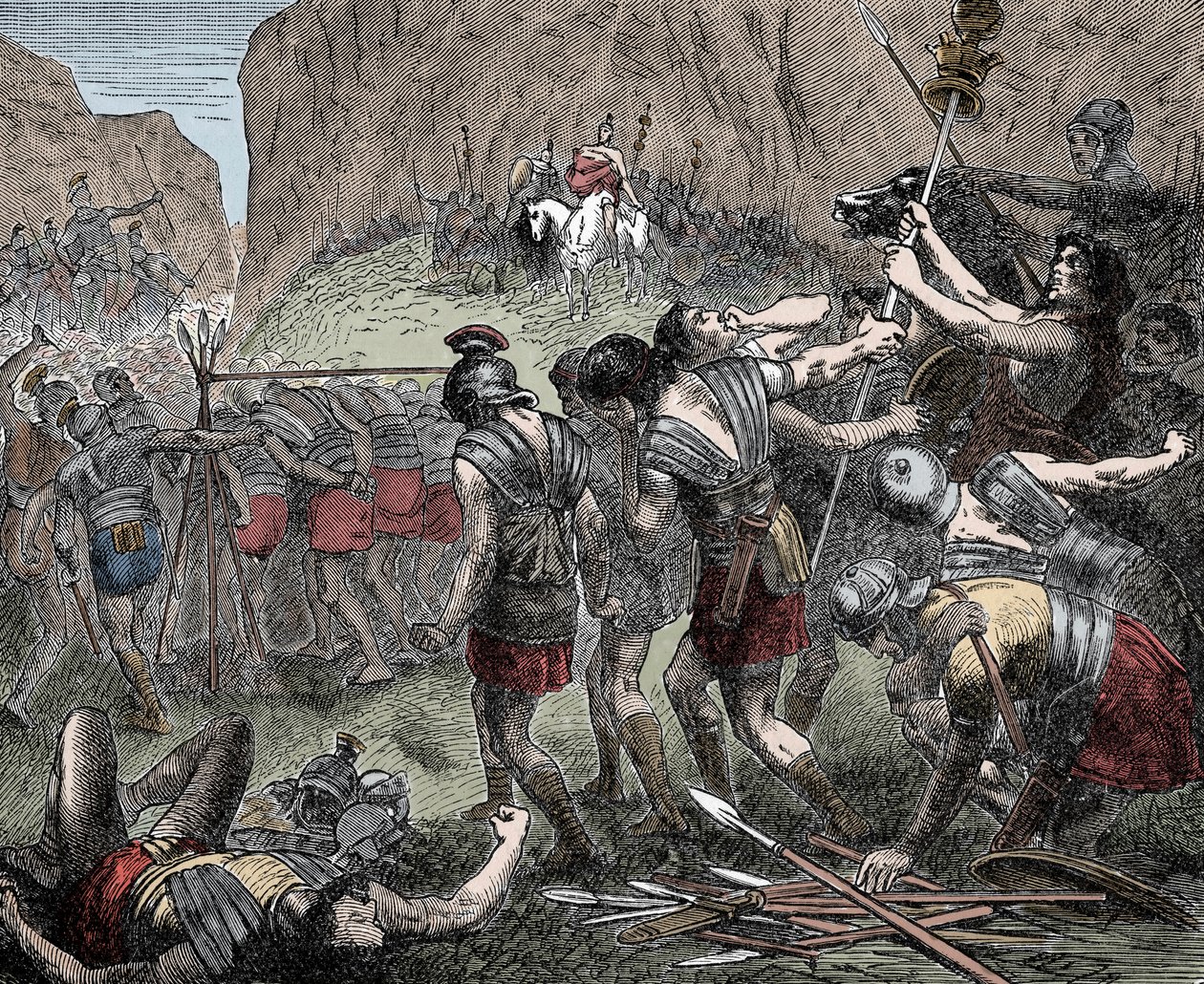 Battaglia delle Forche Caudine - Battaglia delle Forche Caudine (Furculae Caudinae) - 321 a.C. tra Romani e Sanniti durante la Seconda Guerra Sannitica da Unknown artist