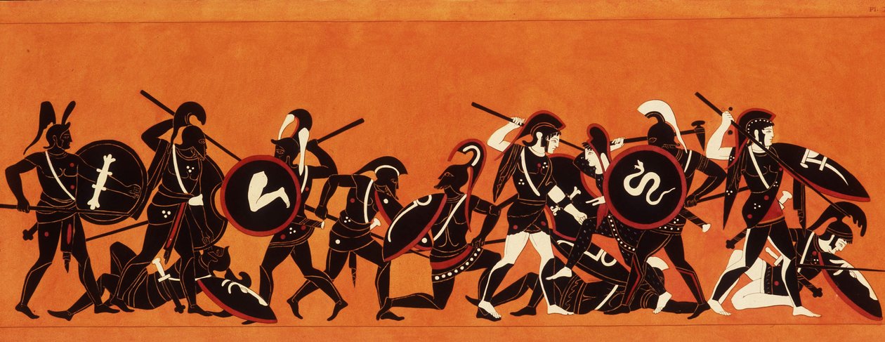 Battaglia tra Greci e Troiani (Guerra di Troia) 1808-1810 da Unknown artist