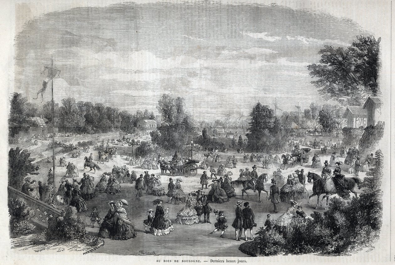 Bei giorni al Bois de Boulogne a Parigi. Incisione in "L