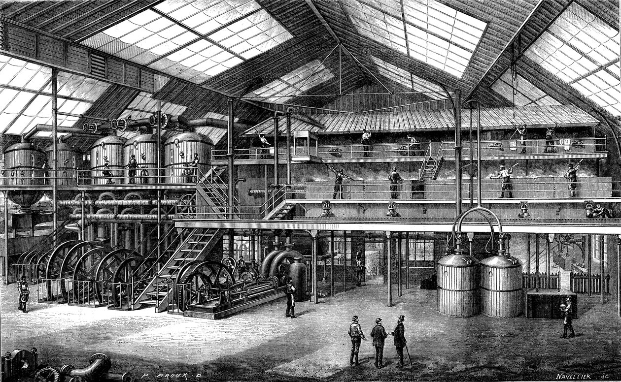 Fabbrica di zucchero di barbabietola (incisione da Unknown Artist