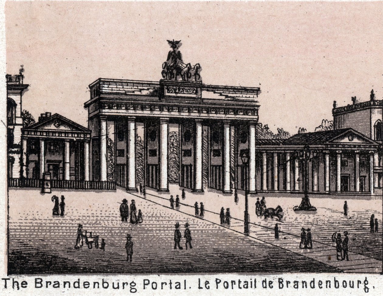 Berlino, Germania: vista del Portale di Brandeburgo in "Il mondo illustra 168 vedute" da Unknown artist