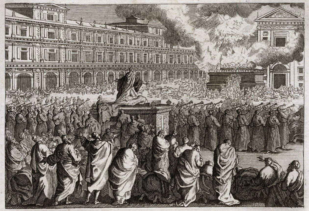 Bibbia di Royaumont, Antico Testamento: La dedicazione del Tempio. Salomone riunisce tutto il suo popolo per celebrare con più solennità la dedicazione del suo Tempio. Illustrazione del 1811 da Unknown artist