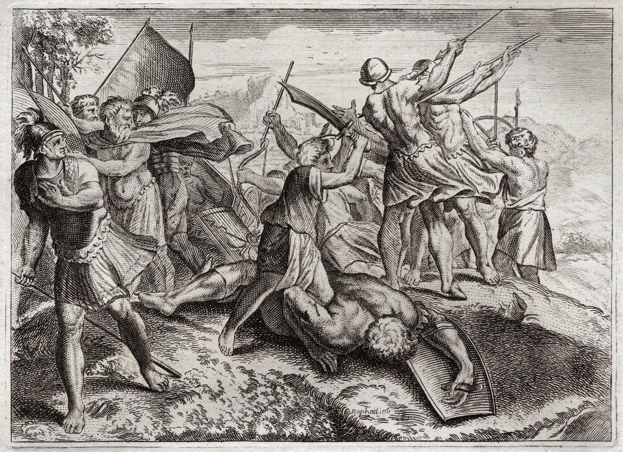 Bibbia di Royaumont, Antico Testamento: Gionata Sommo Sacerdote. Gionata (Gionatan) succede al fratello Giuda Maccabeo alla guida della rivolta contro i Seleucidi. Ottiene diverse vittorie. Diodoto Trifone alla fine lo sorprende con un tradimento e da Unknown artist