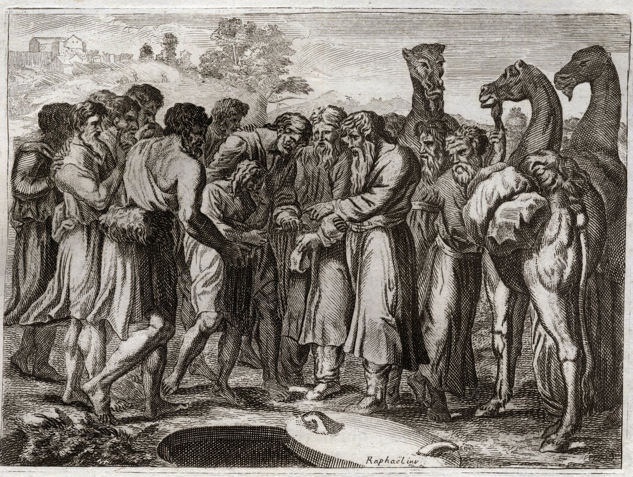 Bibbia di Royaumont, Antico Testamento: Giuseppe venduto dai suoi fratelli. da Unknown artist