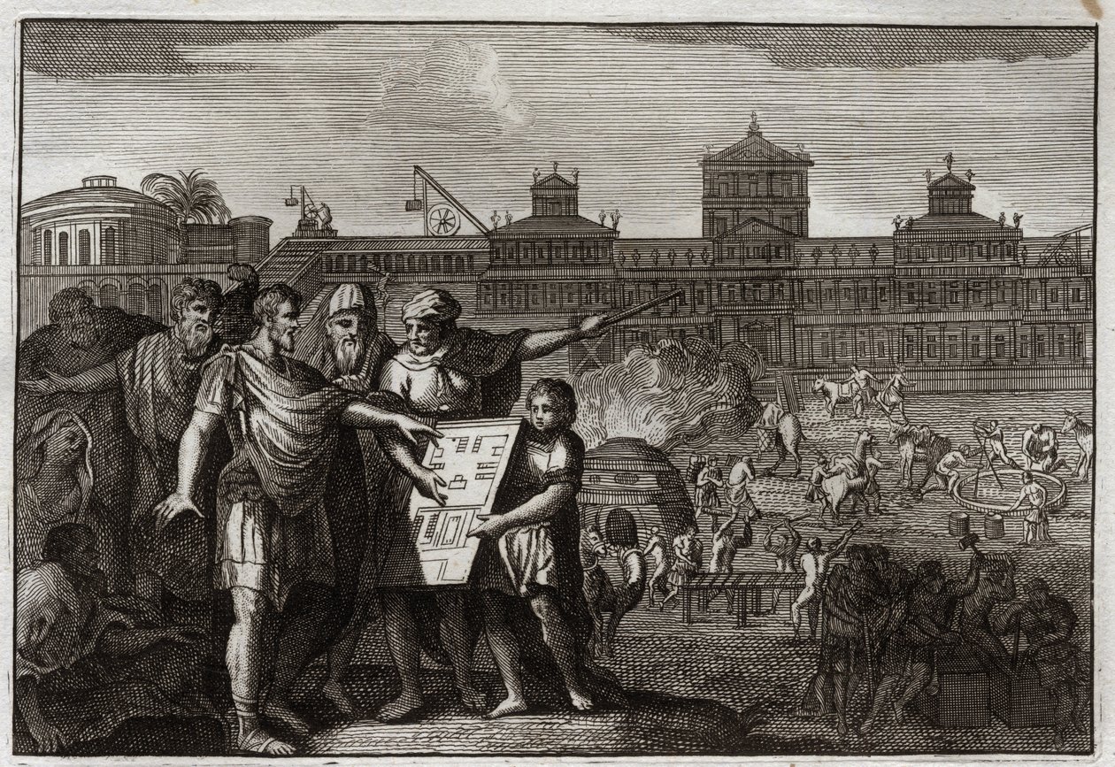 Bibbia di Royaumont, Antico Testamento: Re Ciro. Ciro II il Grande, re di Persia, e poi di Babilonia, avendo saputo che era stato predetto dai Profeti che sarebbe stato lui a ricostruire il Tempio di Gerusalemme, dà potere a tutti gli ebrei da Unknown artist