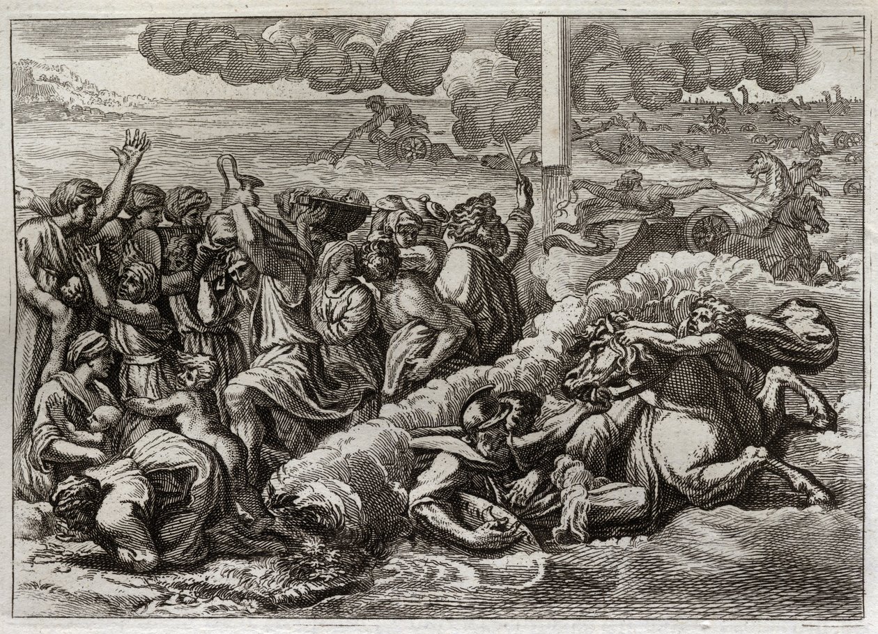 Bibbia di Royaumont, Antico Testamento: Il Faraone sommerso nel Mar Rosso. Il passaggio del Mar Rosso da parte di Mosè e degli Ebrei, annegando l