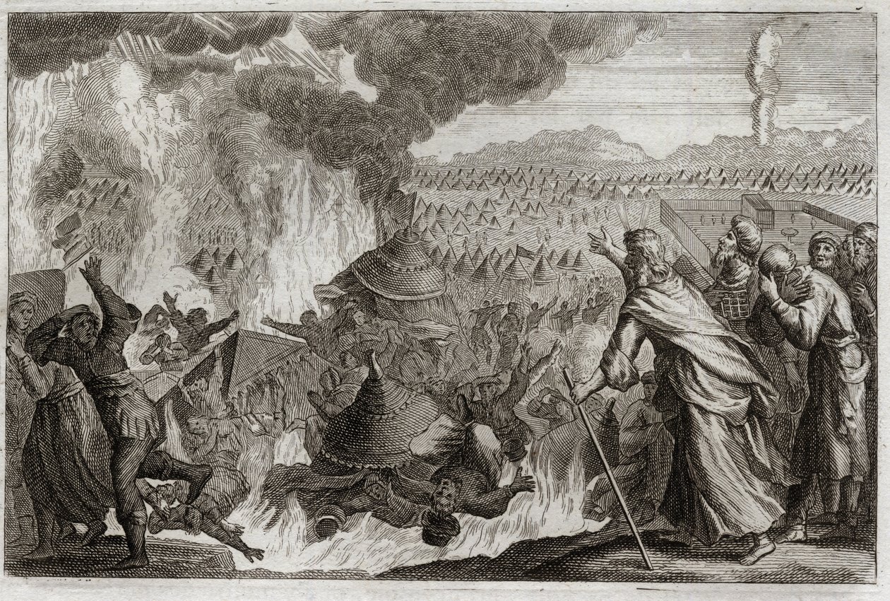 Bibbia di Royaumont, Antico Testamento: Punizione del Fuoco Celeste. Illustrazione del 1811 da Unknown artist