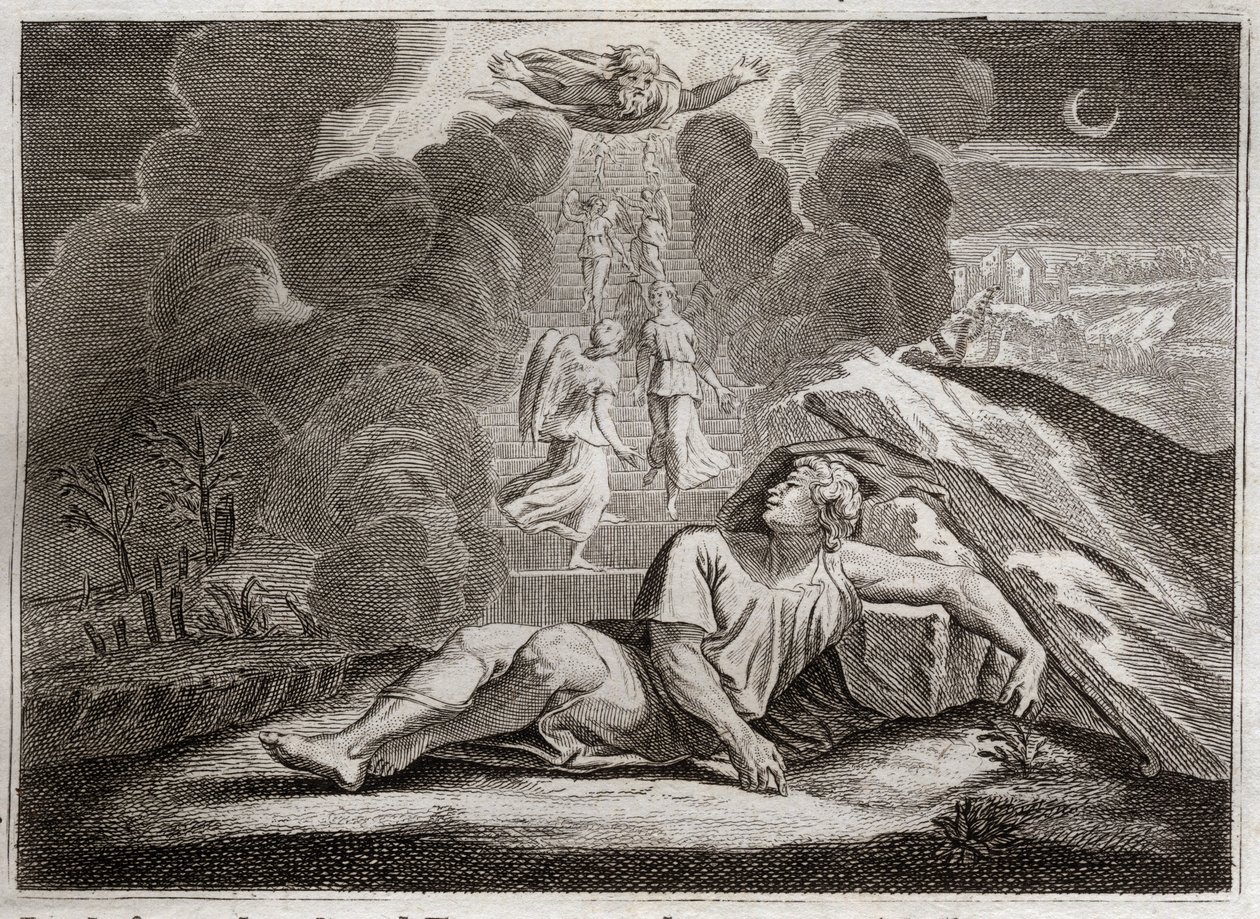 Bibbia di Royaumont, Antico Testamento: La scala di Giacobbe. Giacobbe, fuggendo dall